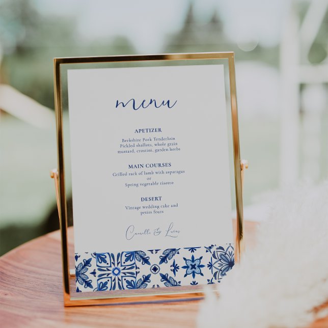 Blue Mediterranean citrus wedding menu (Von Creator hochgeladen)
