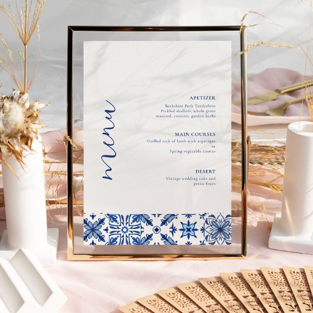 Blue Mediterranean citrus wedding menu (Von Creator hochgeladen)