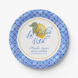 Blue Mediterranean La Dolce Vita Brautparty Pappteller