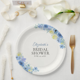 Blue Mediterranean Lemon Bridal shower Pappteller