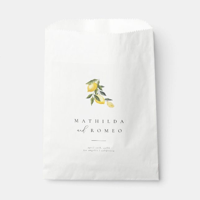 Blue Mediterranean Tile & Citrus Gastgeschenk Hoch Geschenktütchen (Vorderseite)