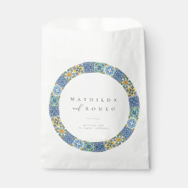 Blue Mediterranean Tile & Citrus Gastgeschenk Hoch Geschenktütchen