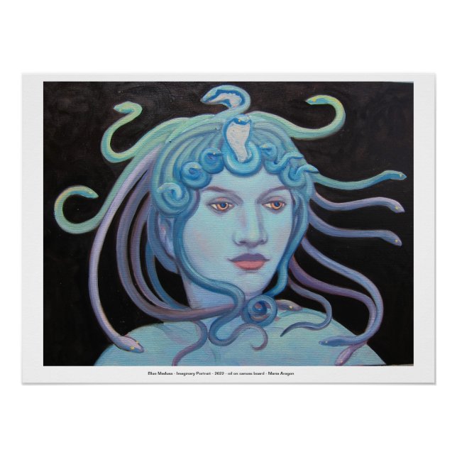 Blue Medusa - Imaginäres Portrait Poster (Vorderseite)