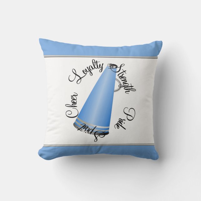Blue Megaphone Cheerleader Creed Pillow Kissen (Vorderseite)