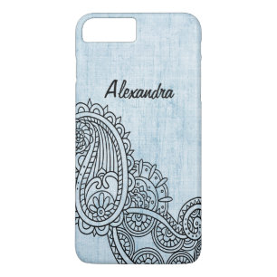 Blue Mehndi Motif iPhone 7 Plus Coque