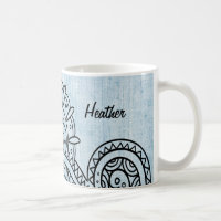 Blue Mehndi Motif Tasse