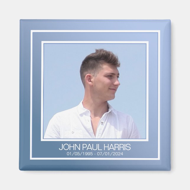 Blue Memorial Foto Magnet (Vorne)