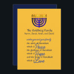 Blue Menorah Hanukkah Card Feiertagskarte<br><div class="desc">Unterkunft thematisch von Umua entworfen. Gedruckt und ausgeliefert von Zazzle oder ihren Partnern.</div>