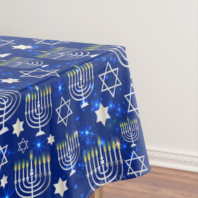 Blue Menorah Tischdecke (Beispiel)