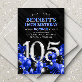 Blue Mens 105. Geburtstag Einladung