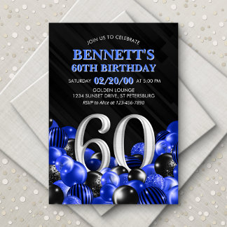 Blue Mens 60. Geburtstag Einladung