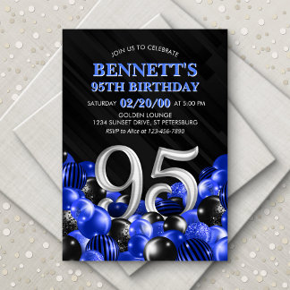 Blue Mens 95. Geburtstag Einladung