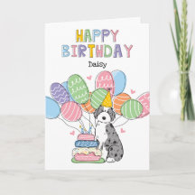 Blue Merle Aussiedoodle Dog Happy Birthday