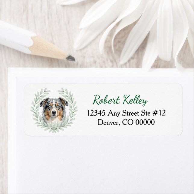 Blue Merle Australian Shepherd Blätterkranz (Insitu)
