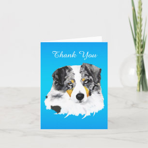 Blue Merle Australian Shepherd Vielen Dank Dankeskarte