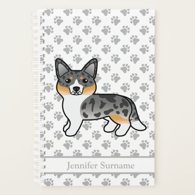 Blue Merle Cardigan Welsh Corgi Chien & Texte (Devant)