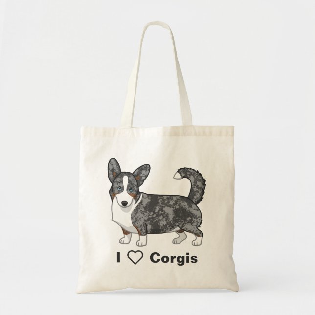 Blue Merle Cardigan Welsh Corgi Dog Lovers Tragetasche (Vorne)