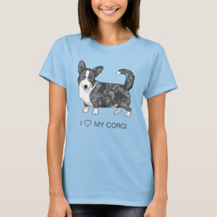 Blue Merle Cardigan Welsh Corgi Hund Liebhaber T-Shirt