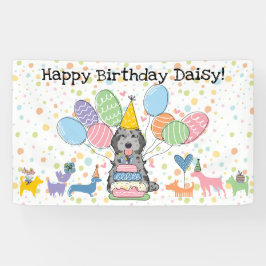Blue Merle Cockapoo Cavapoo Dog Birthday Party Banner