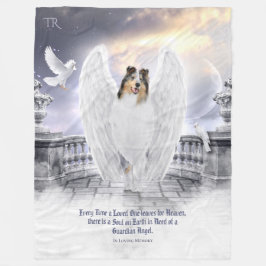 Blue Merle Collie Angel in Dog Heaven, Keepake - Fleecedecke