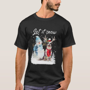 Blue Merle Collie Santa Dog Weihnachtsschneemann X T-Shirt