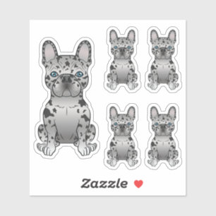 Blue Merle French Bulldog / Frenchie Cartoon Dog Aufkleber