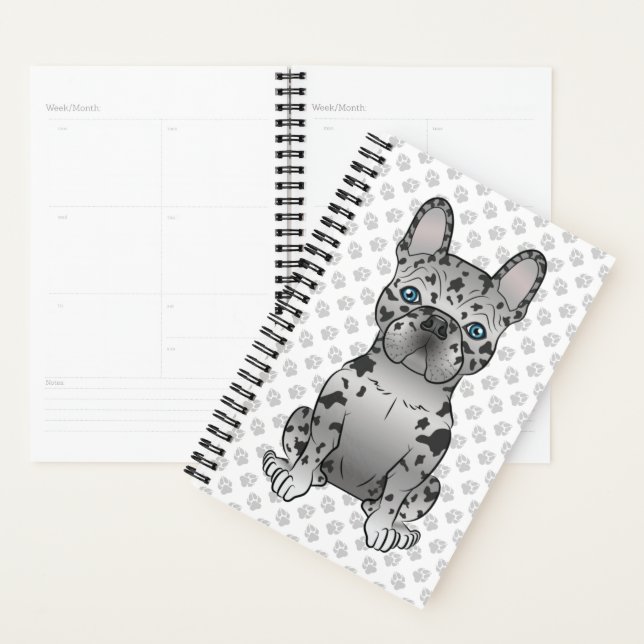 Blue Merle French Bulldog Frenchie Cute Dog & Name (Devant avec enveloppe)