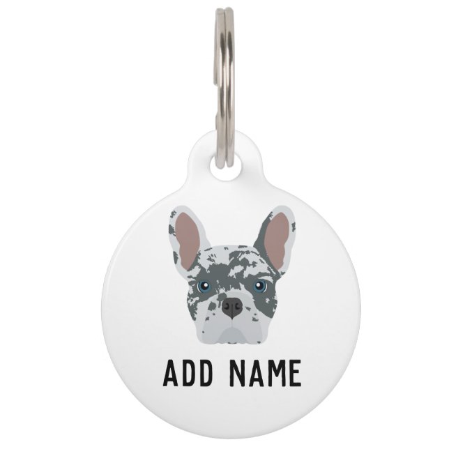 Blue Merle French Bulldog Haustiermarke (Vorderseite)