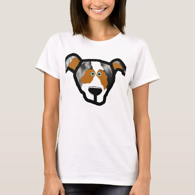 blue_merle mini australische Seite Front 2 T-Shirt (Vorderseite)