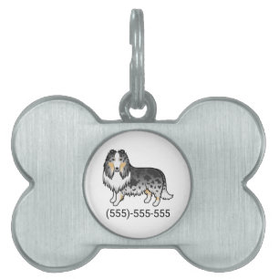 Blue Merle Rough Collie Dog & Telefonnummer Tiermarke