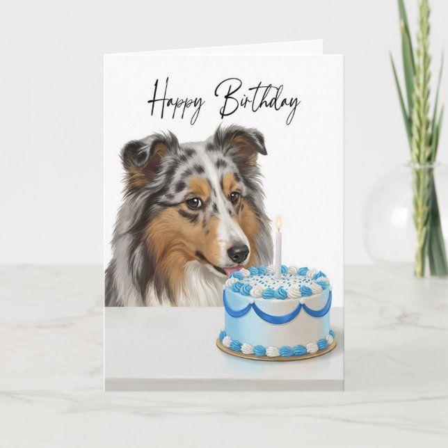 Blue Merle Sheltie Cake Inspector Karte (Vorderseite)