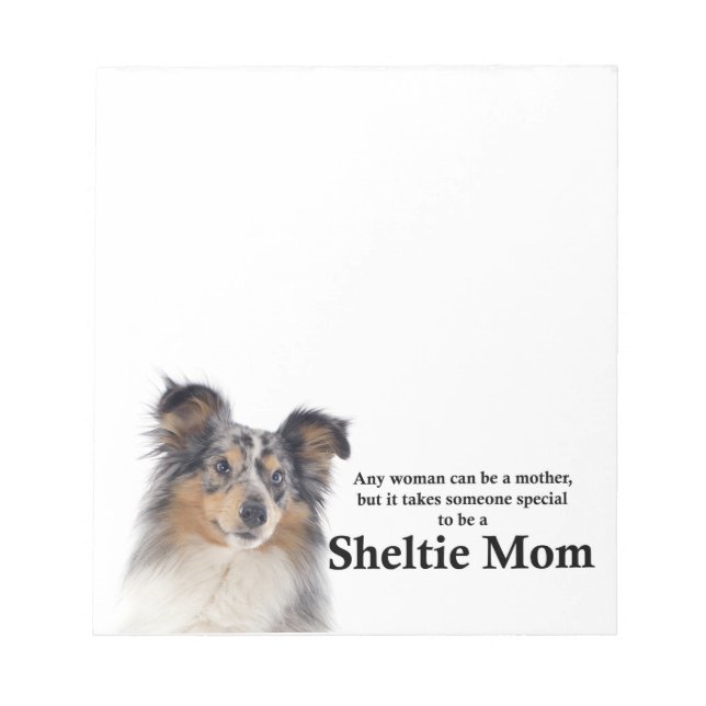 Blue Merle Sheltie Mama Note Pad Notizblock (Vorderseite)