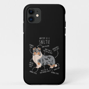 Blue Merle Sheltie Shetland Sheepdog Anatomie, Fun Case-Mate iPhone Hülle