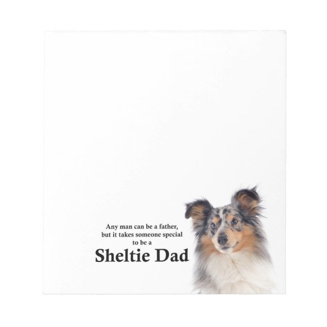Blue Merle Sheltie Vater Notepad Notizblock (Vorderseite)