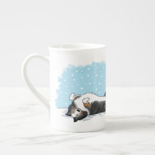Blue Merle Shetland Sheepdog Sheltie Dog Holiday Prozellantasse