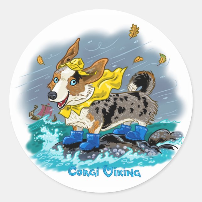 Blue merle Welsh Corgi Cardigan - Aufkleber (Vorderseite)