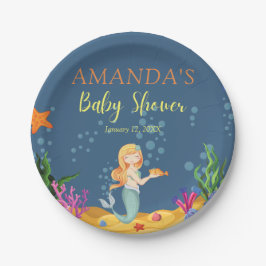 Blue Mermaid Baby Duschpapier Teller