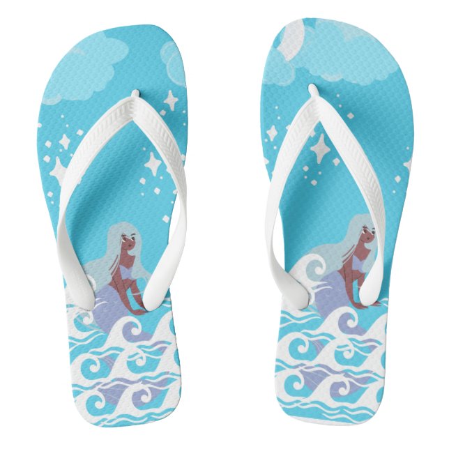 Blue Mermaid Flip Flops (Fußbett)