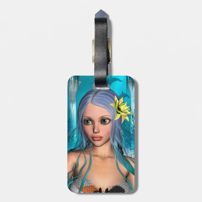 Blue Mermaid Gepäckanhänger (Rückseite vertikal)