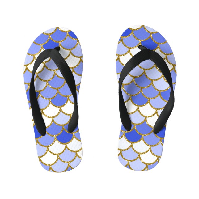 Blue Mermaid Scales Kinderbadesandalen (Fußbett)