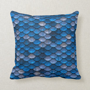 Blue Mermaid Scales Kissen