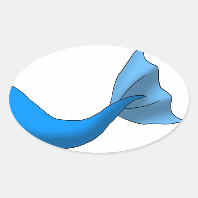 Blue Mermaid Schwanz Ovaler Aufkleber (Vorderseite)