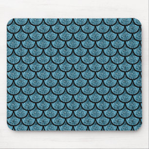 Blue Mermaid-Skala mit Glitzer-Effekt Mousepad