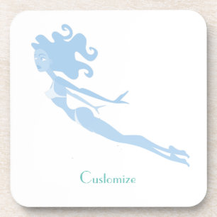 Blue Mermaid Swimmer Thunder_Cove Getränkeuntersetzer