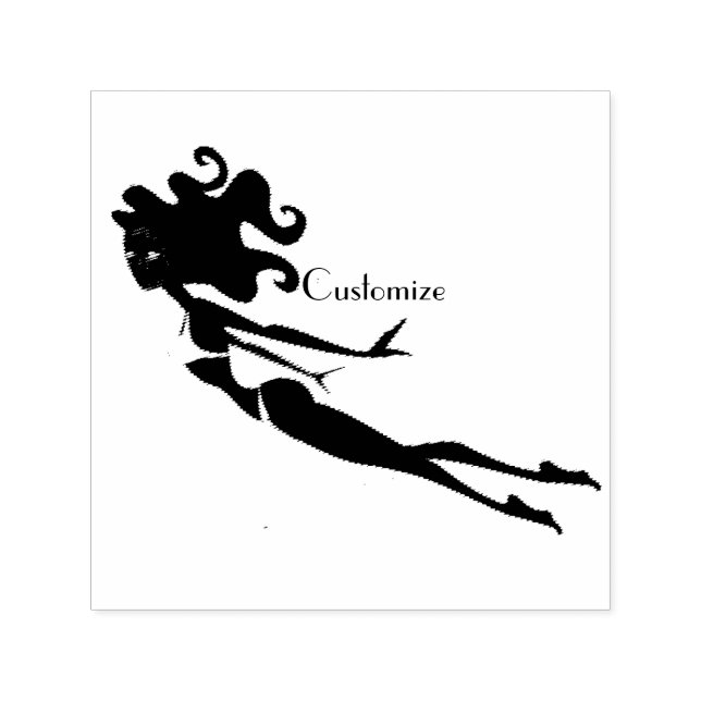Blue Mermaid Swimmer Thunder_Cove Permastempel (Design)