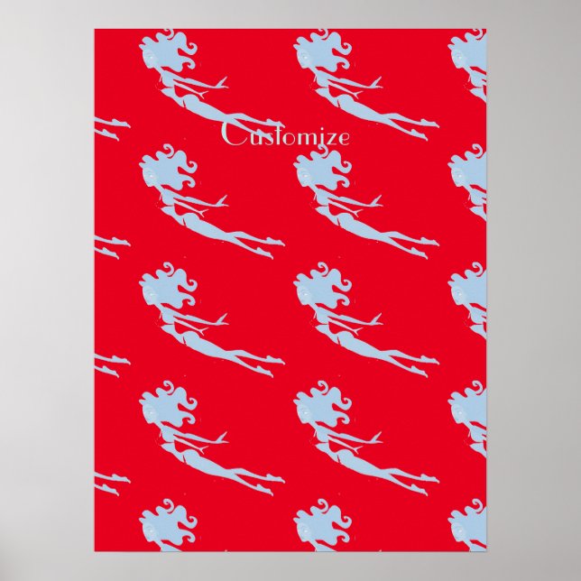 Blue Mermaid Swimmer Thunder_Cove Poster (Vorne)
