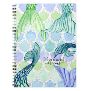 Blue Mermaid Traumas Schwanz Scala Notizblock