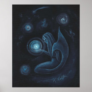 Blue Mermaid Universe Poster