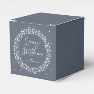Blue Merry Christmas Sparkling Lights Geschenkschachtel