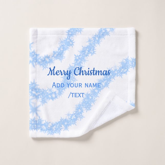 Blue merry noël scintillant lignes de parties scin (Gant de toilette)